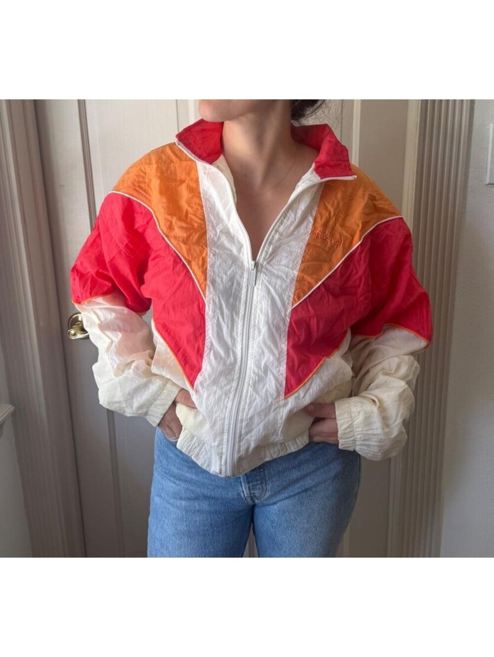 Reebok colorblock windbreaker jacket size S